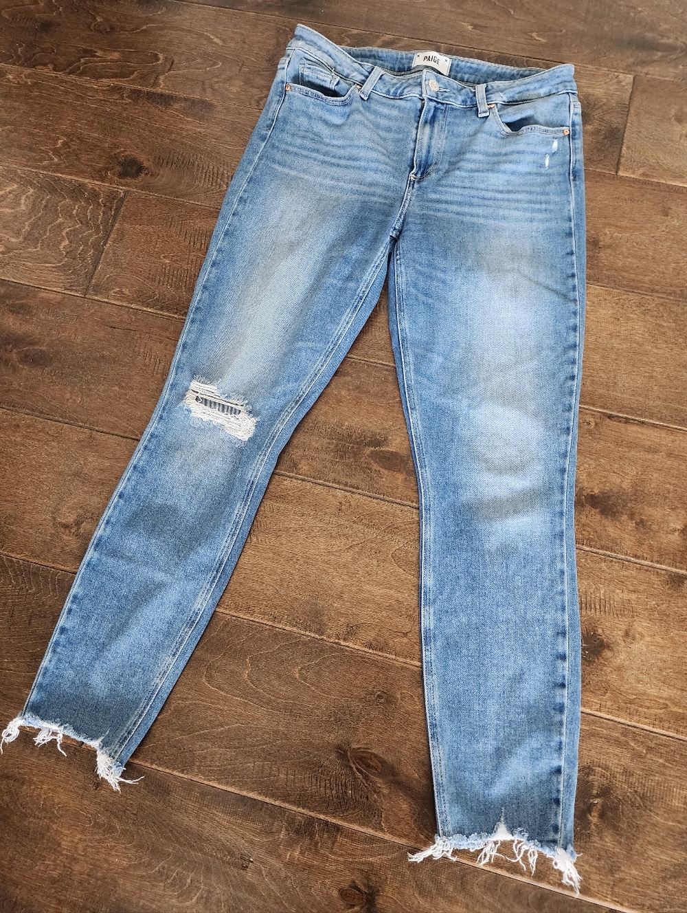 Anthropologie PAIGE Cropped Raw Hem Slim Jeans. 30 Grittyboho Fall Festival Y2K
